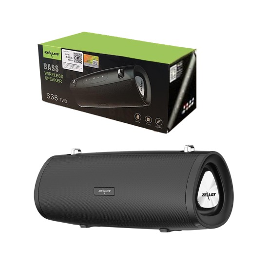 Coluna de Som Bluetooth Duplo Bass Zealot S38 20W Preto